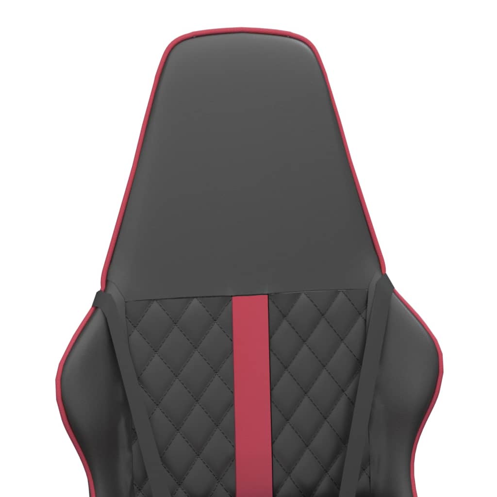 vidaXL Cadeira gaming couro artificial preto e vermelho tinto