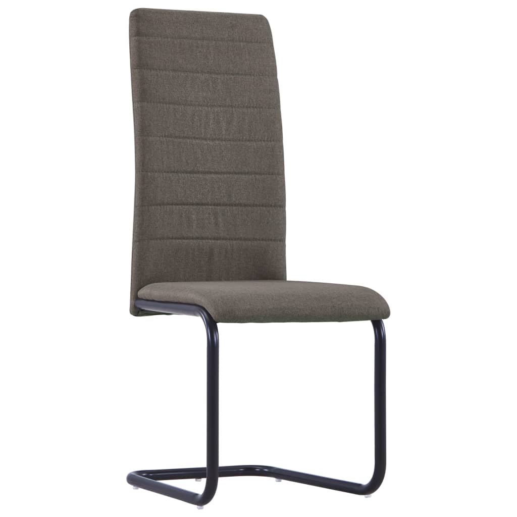 vidaXL Cadeiras de jantar cantilever 2 pcs tecido cinzento-acastanhado