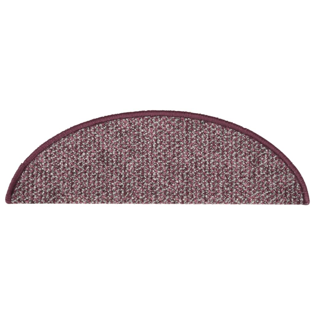 vidaXL Tapete/carpete para degraus 15 pcs 65x21x4 cm roxo