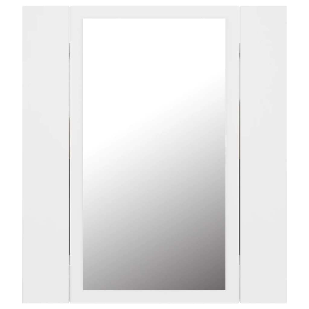 vidaXL Armário espelhado casa de banho LED 40x12x45 cm acrílico branco
