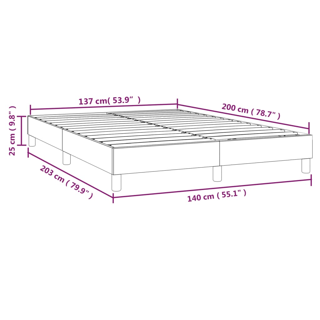 vidaXL Estrutura de cama com molas 140x200 cm tecido cinza-acastanhado