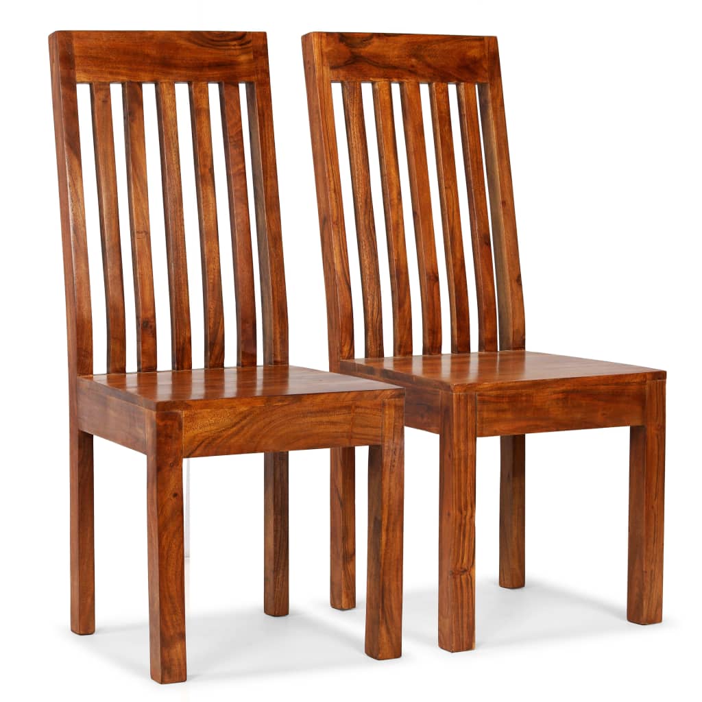vidaXL Cadeiras jantar modernas 2 pcs madeira maciça + acabamento mel