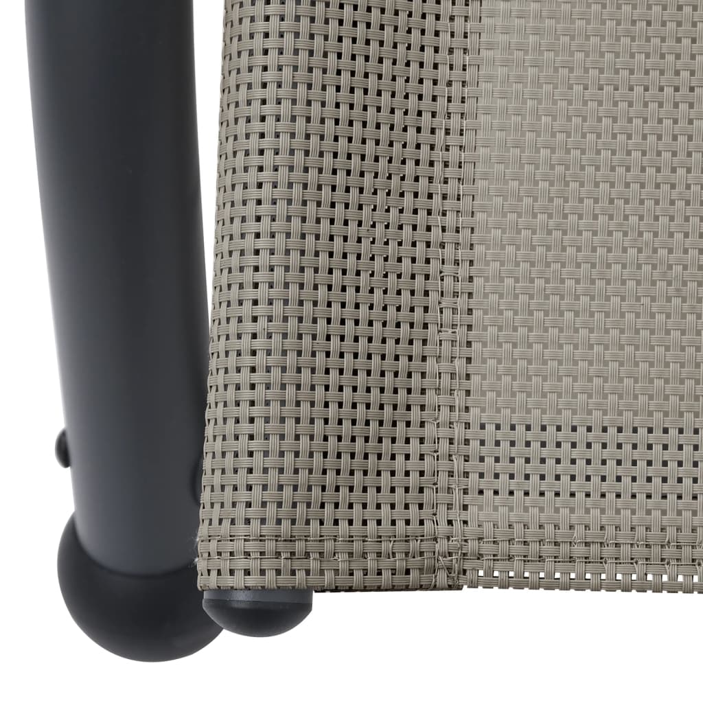 vidaXL Espreguiçadeira dupla com toldo textilene cinzento-acastanhado
