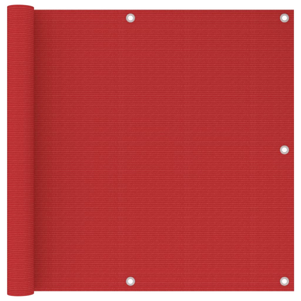 vidaXL Tela de varanda 90x600 cm PEAD vermelho