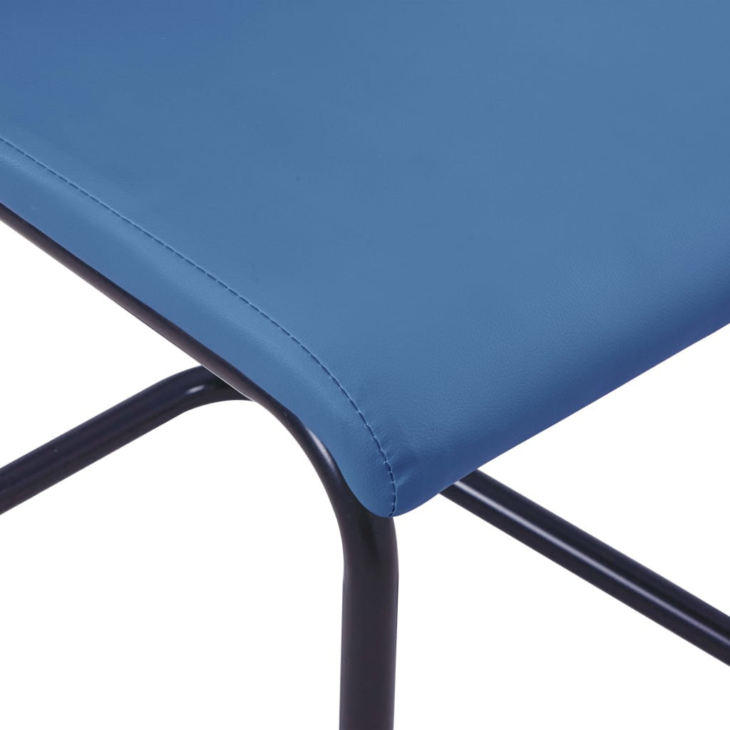 vidaXL Cadeiras de jantar cantilever 4 pcs couro artificial azul