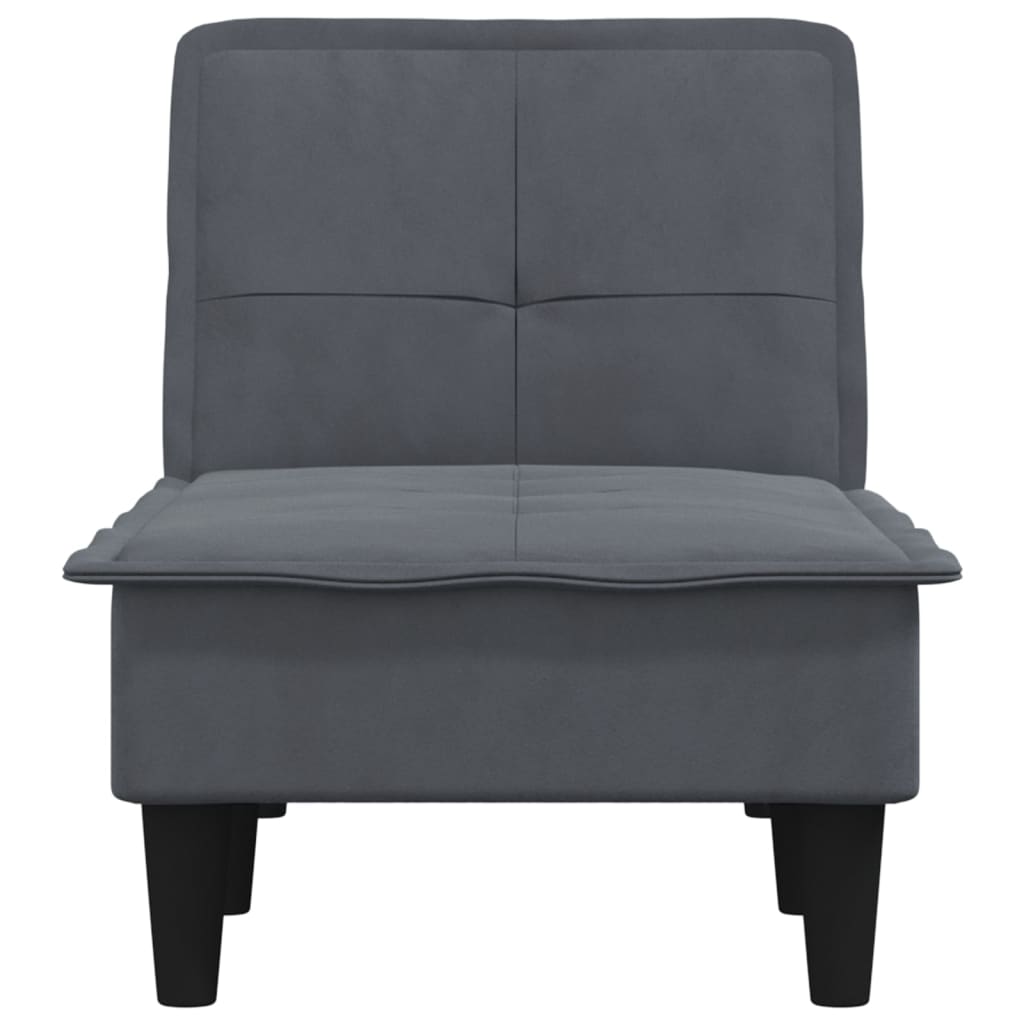 vidaXL Chaise longue veludo cinzento-escuro