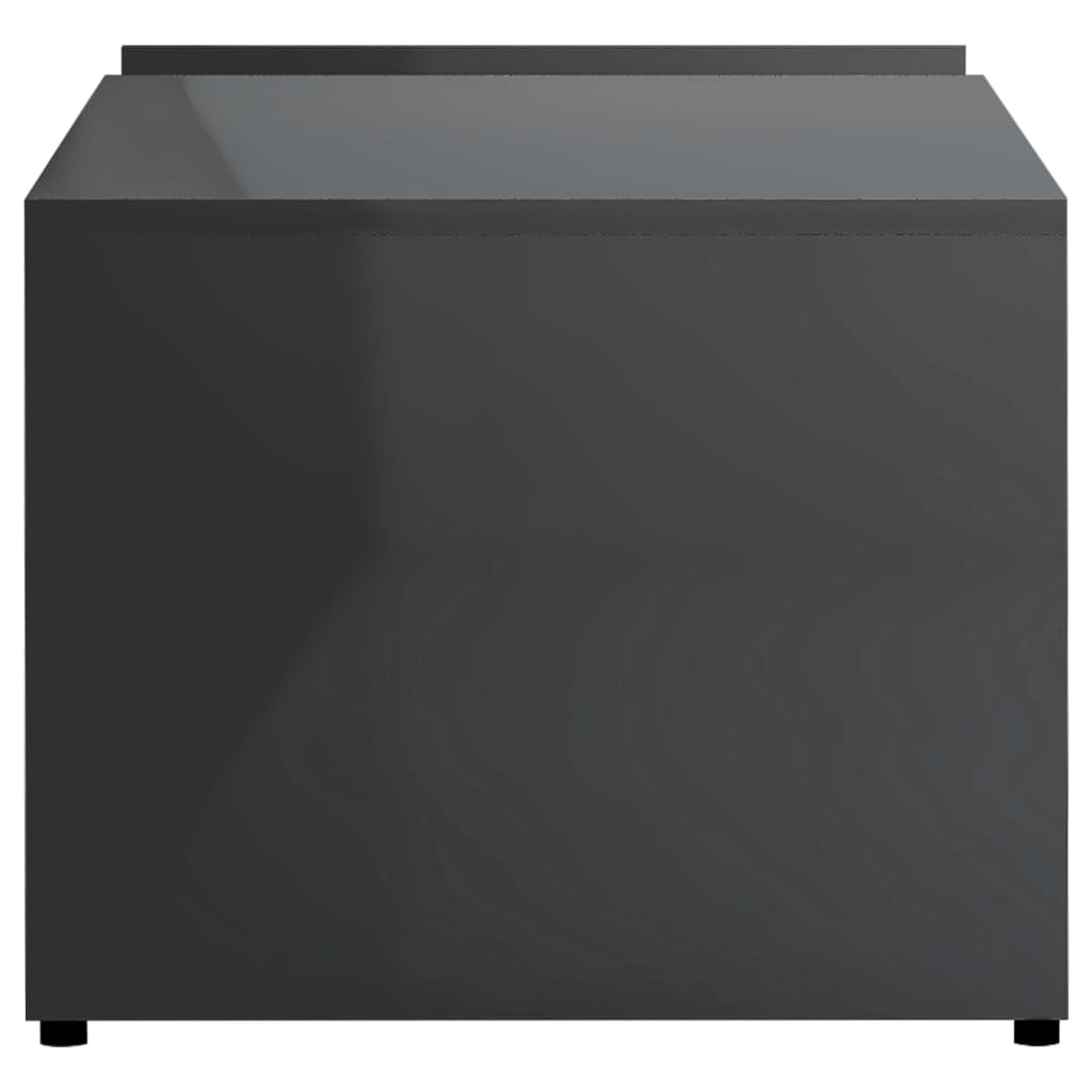 vidaXL Mesa de centro 90x45x35 cm contraplacado cinzento brilhante