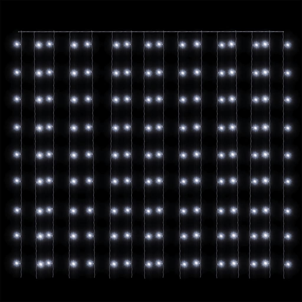 vidaXL Cortina iluminação 300 luzes LED 3x3 m 8 funções branco frio