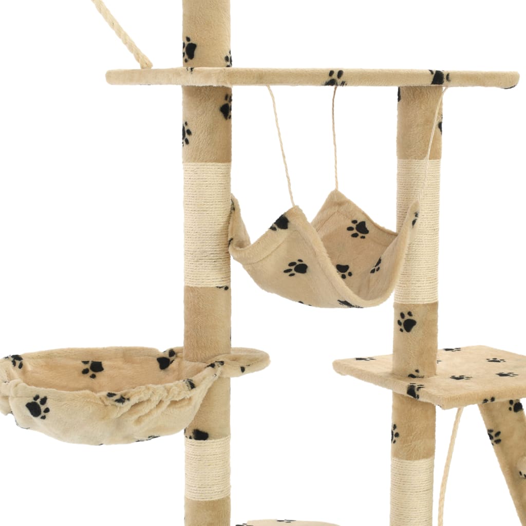 vidaXL Árvore para gatos c/ postes arranhadores sisal 230-250 cm bege