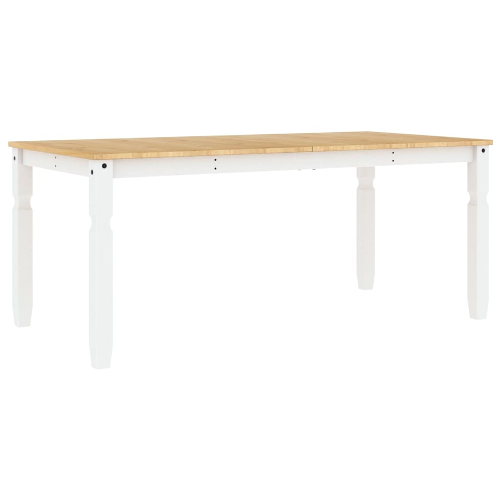 vidaXL Mesa de jantar Corona 180x90x75 cm madeira pinho maciça branco