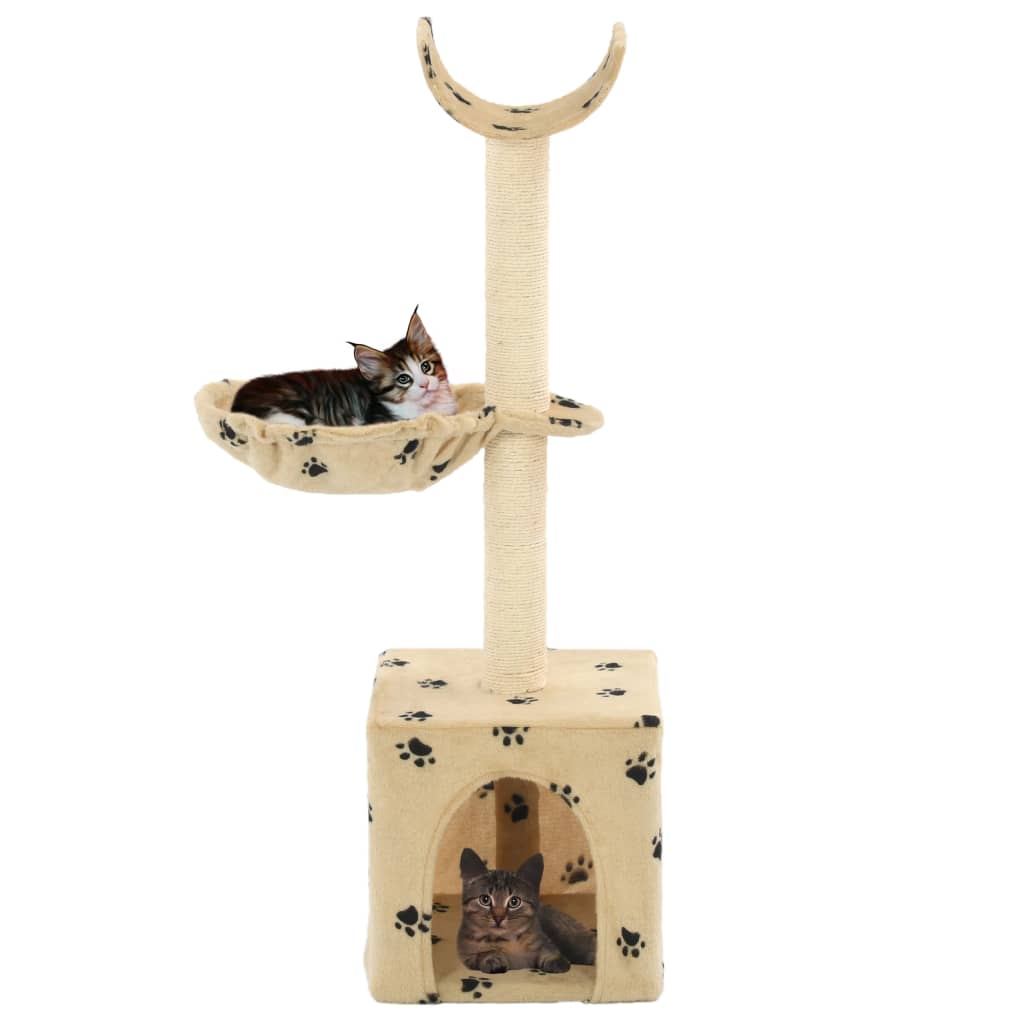 vidaXL Árvore para gatos c/ postes arranhadores sisal 105 cm bege