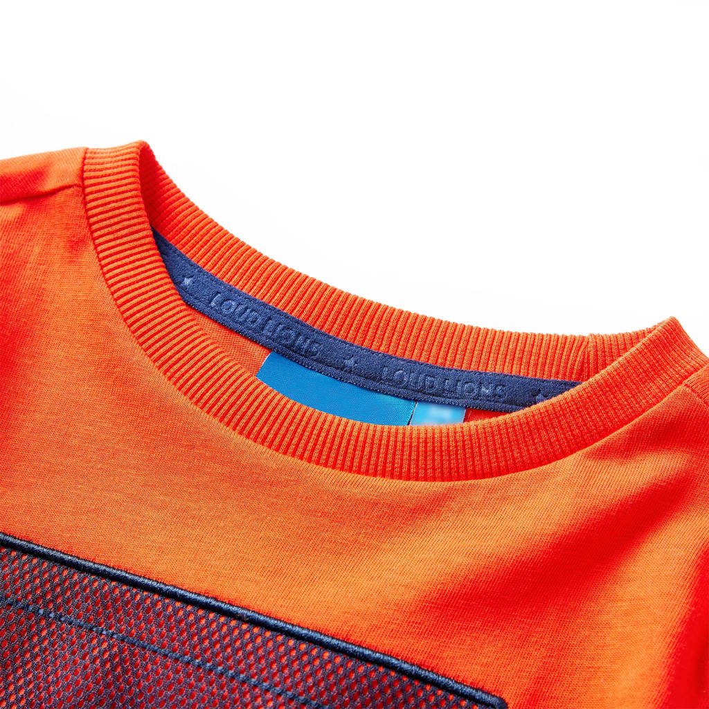 T-shirt de manga comprida para criança laranja brilhante 92