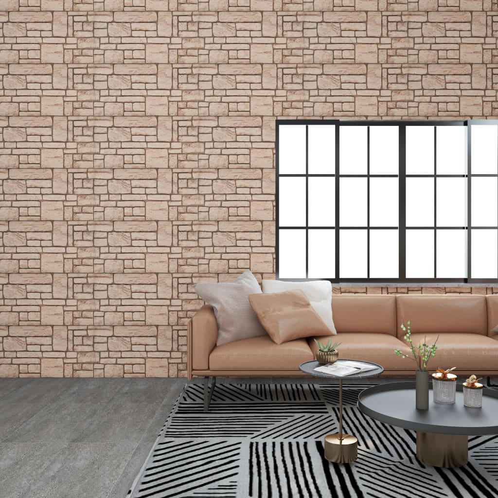 vidaXL Painéis de parede 3D c/ design tijolos bege 11 pcs EPS