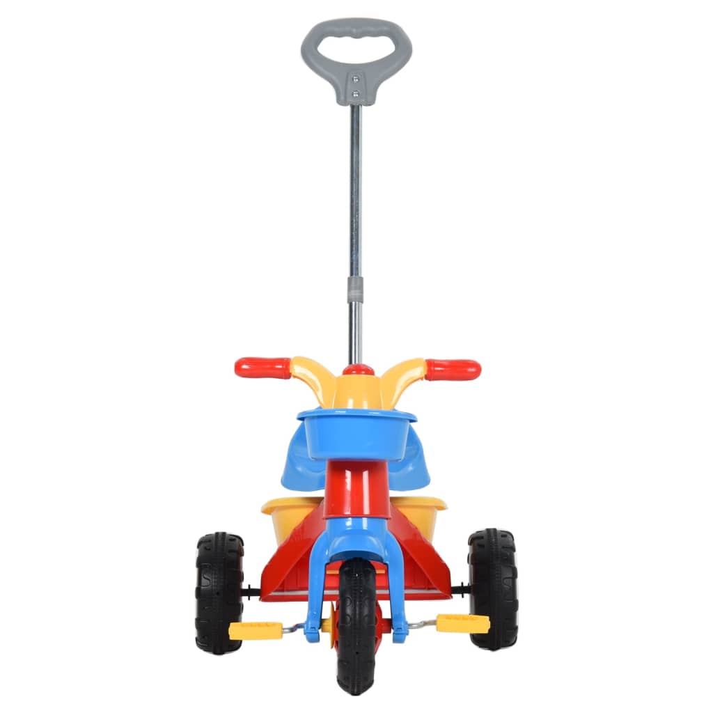 VidaXL Triciclo para crianças com pega para os pais multicor