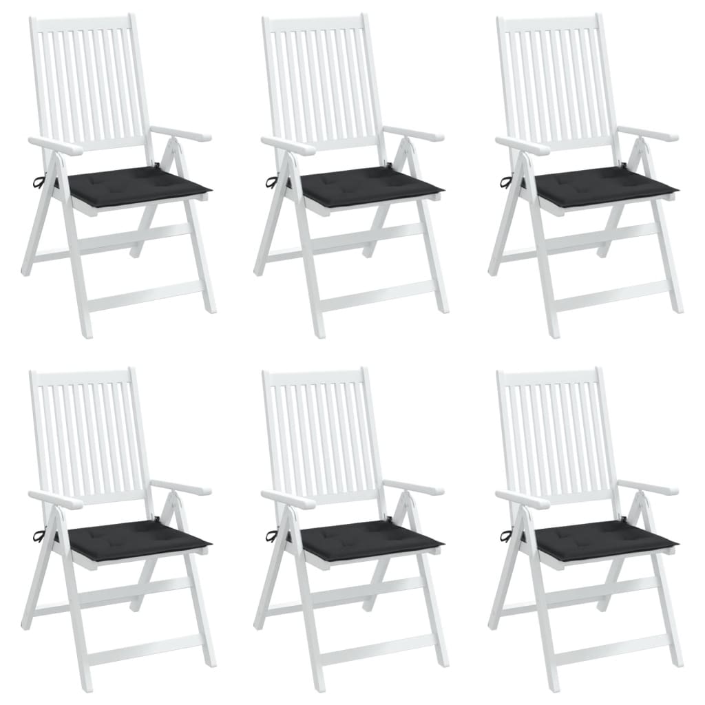 vidaXL Almofadões p/ cadeiras de jardim 6 pcs tecido oxford preto