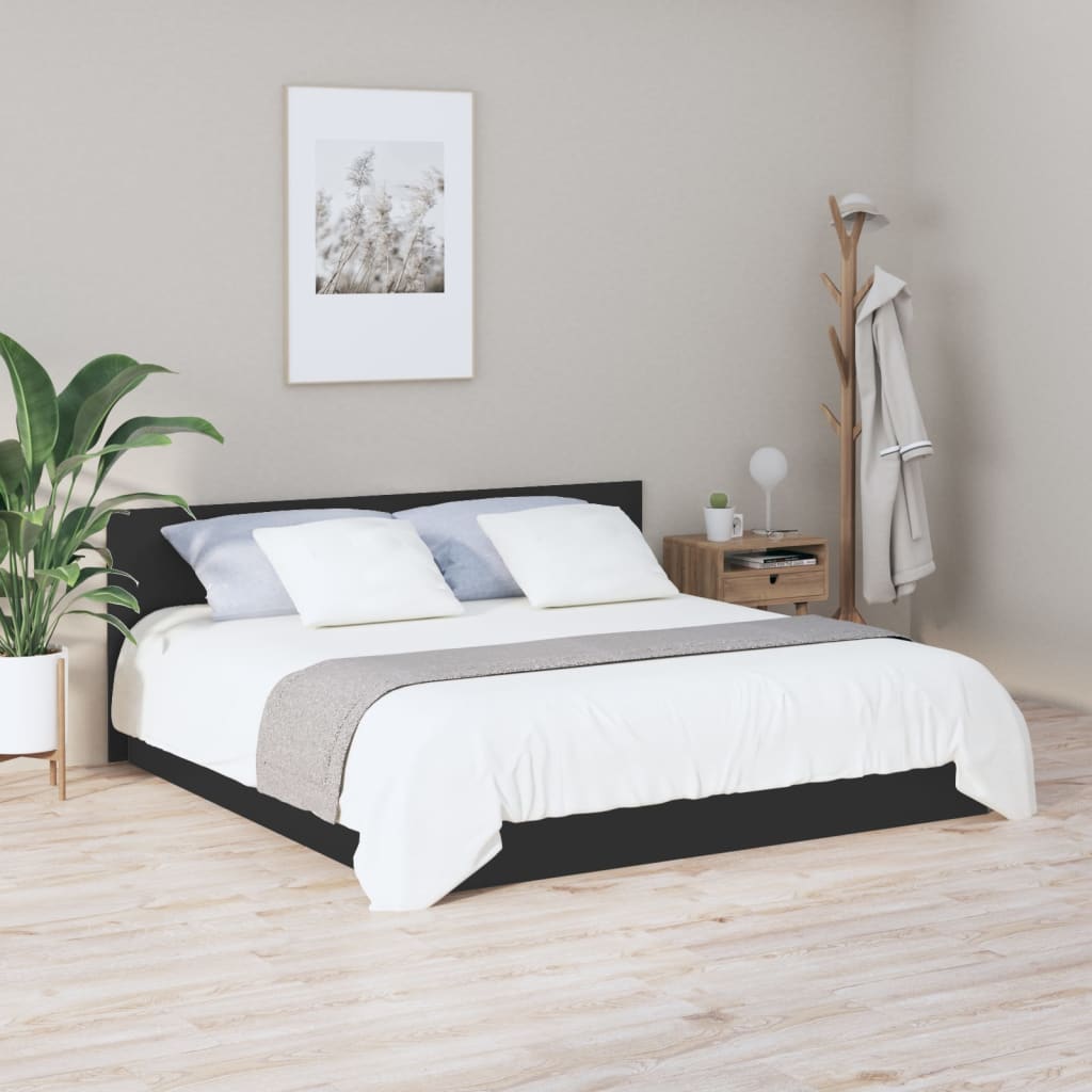 vidaXL Cabeceira de cama 200x1,5x80 cm derivados de madeira preto