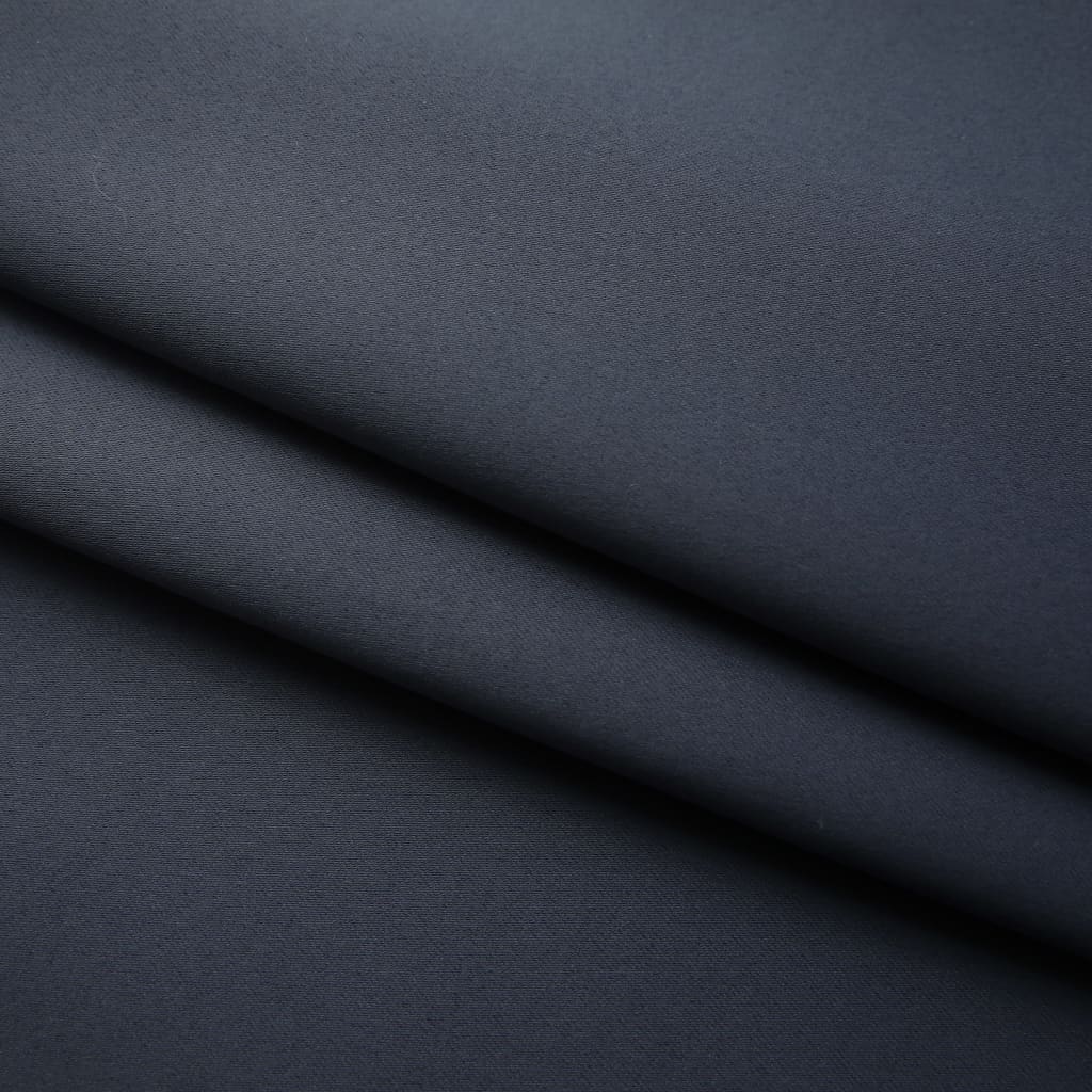 vidaXL Cortinas blackout com ganchos 2 pcs 140x225 cm antracite