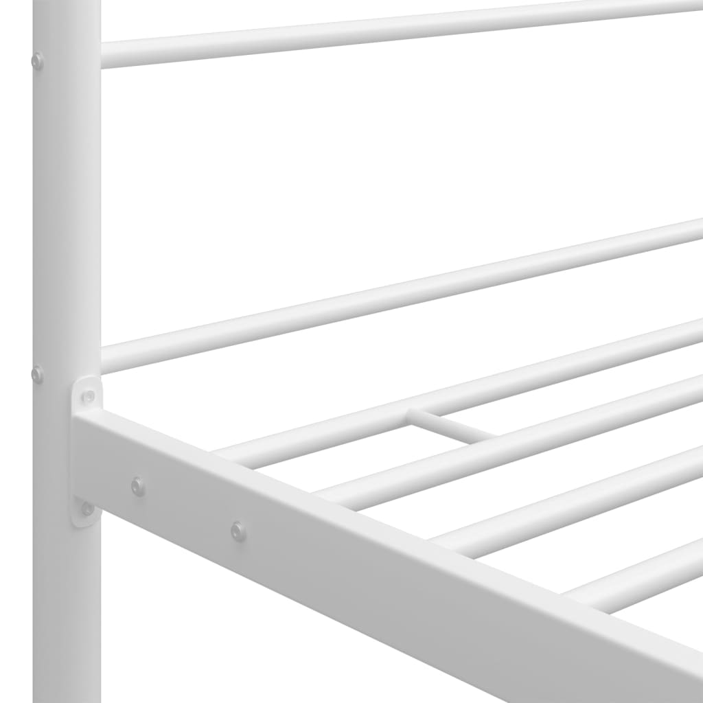 vidaXL Estrutura de cama com dossel metal branco 90x200 cm