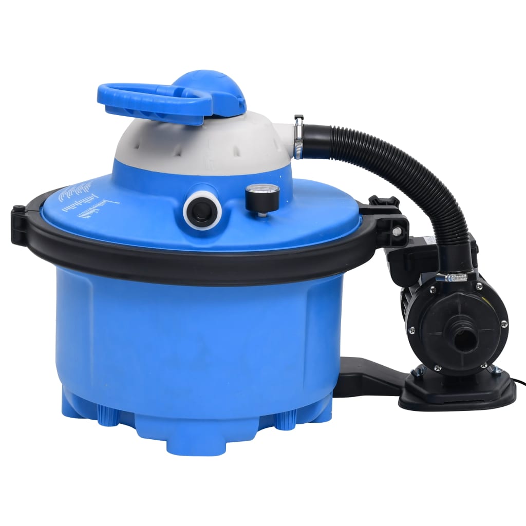 vidaXL Bomba filtro de areia 385x620x432 mm 200 W 25 L azul e preta