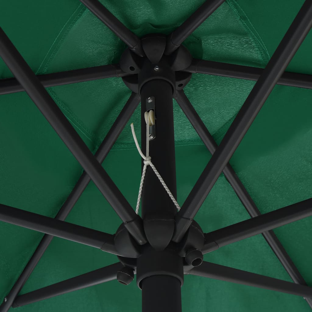 vidaXL Guarda-sol de exterior c/ mastro de alumínio 270x246 cm verde