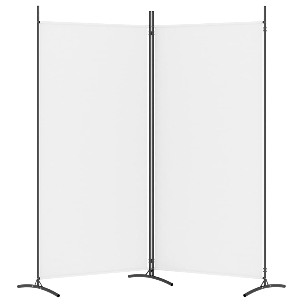 vidaXL Divisória de quarto com 2 painéis 175x180 cm tecido branco