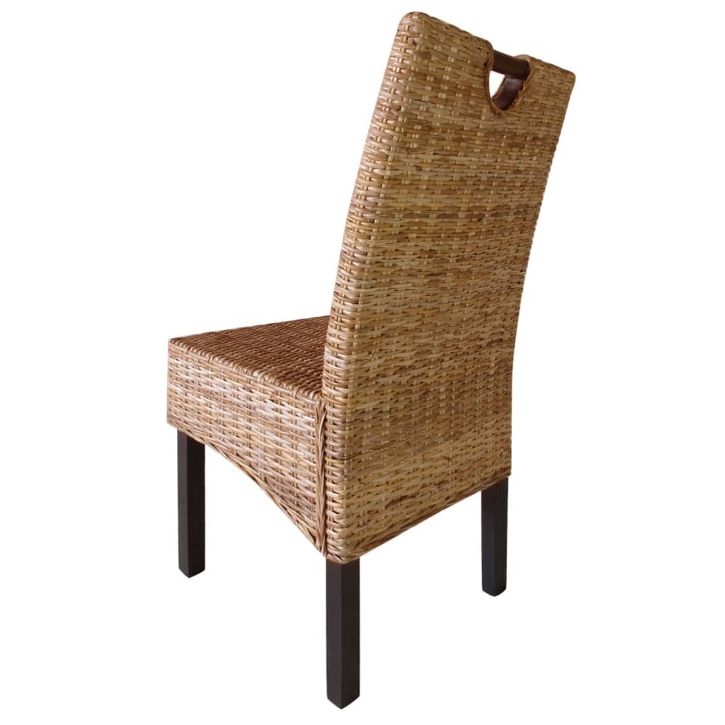 vidaXL Cadeiras de jantar 4 pcs vime kubu e madeira de mangueira