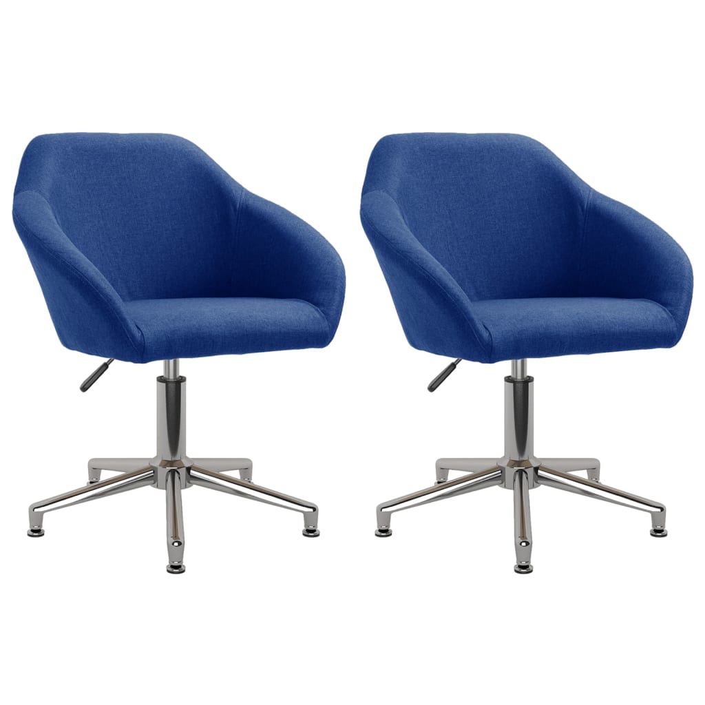vidaXL Cadeiras de jantar giratórias 2 pcs tecido azul