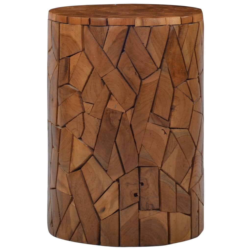 vidaXL Banco em mosaico madeira de teca maciça castanho