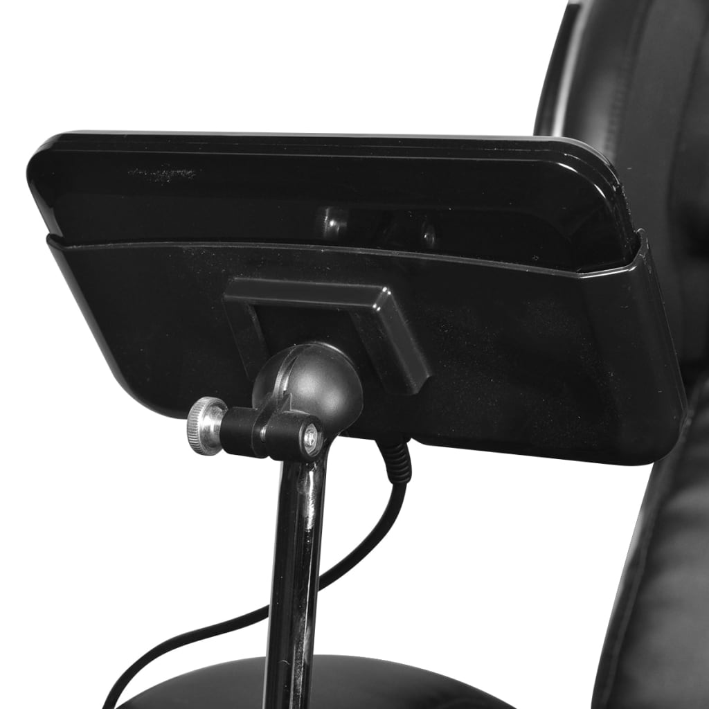 vidaXL Cadeira de massagens com ecrã couro artificial preto