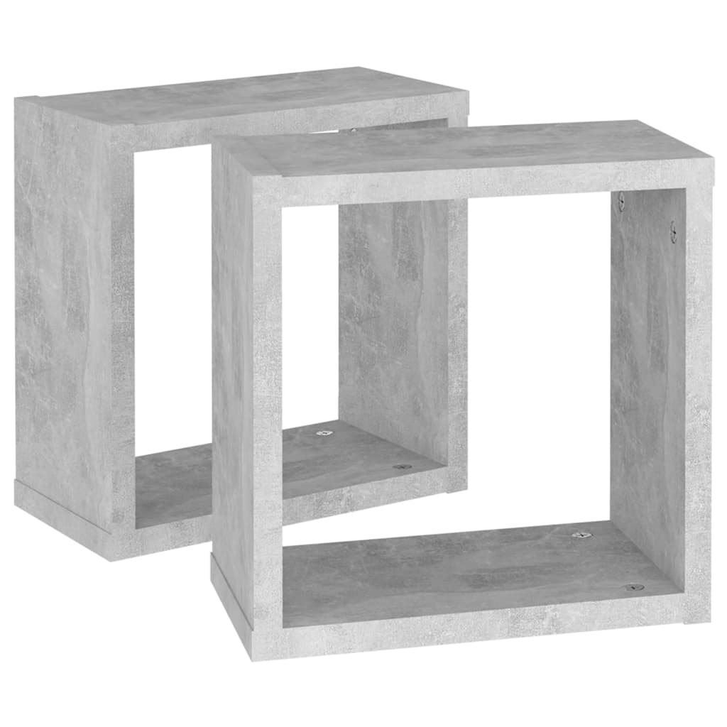 vidaXL Prateleiras parede forma de cubo 2 pcs 30x15x30cm cinza cimento
