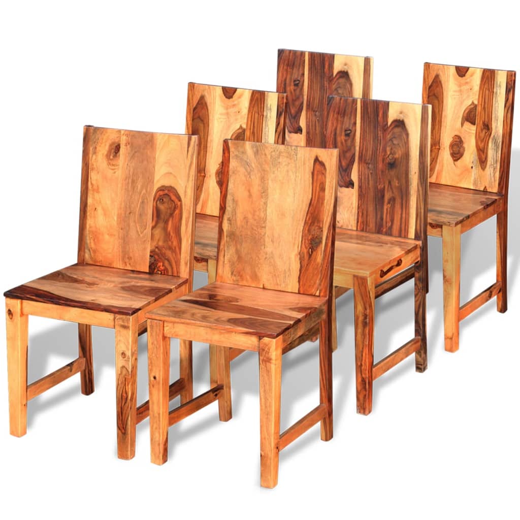 vidaXL Cadeiras de jantar 6 pcs madeira sheesham maciça