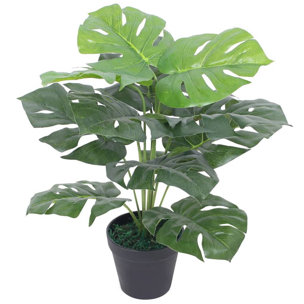 vidaXL Planta costela-de-adão artificial com vaso 45 cm verde | vidaXL.pt