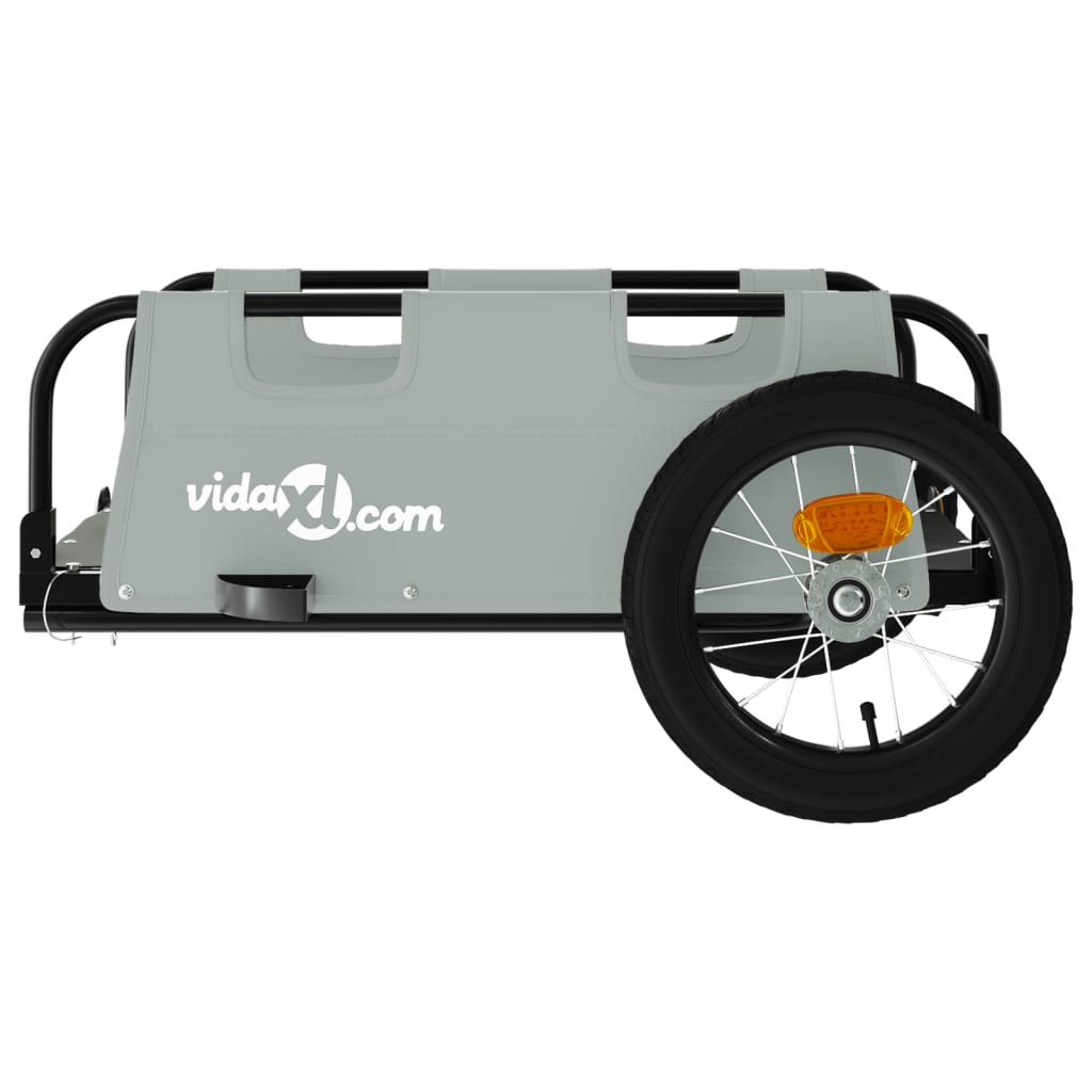 vidaXL Reboque de bicicleta tecido oxford/ferro cinzento