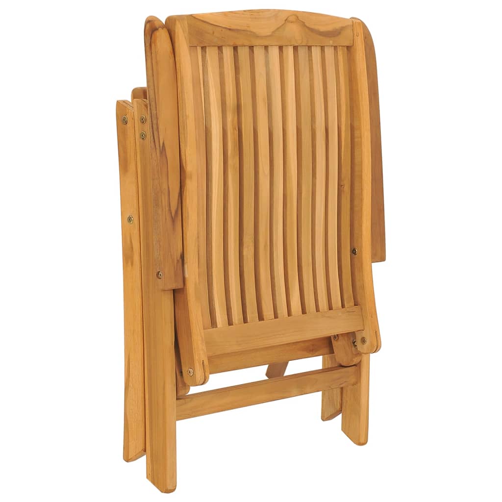 vidaXL Cadeiras de jardim reclináveis c/ almofadões 2 pcs teca maciça