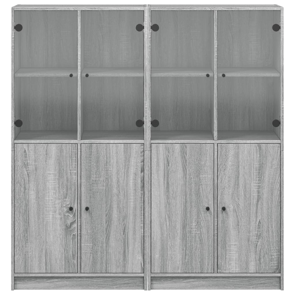vidaXL Estante c/ portas 136x37x142 cm derivados madeira cinza sonoma