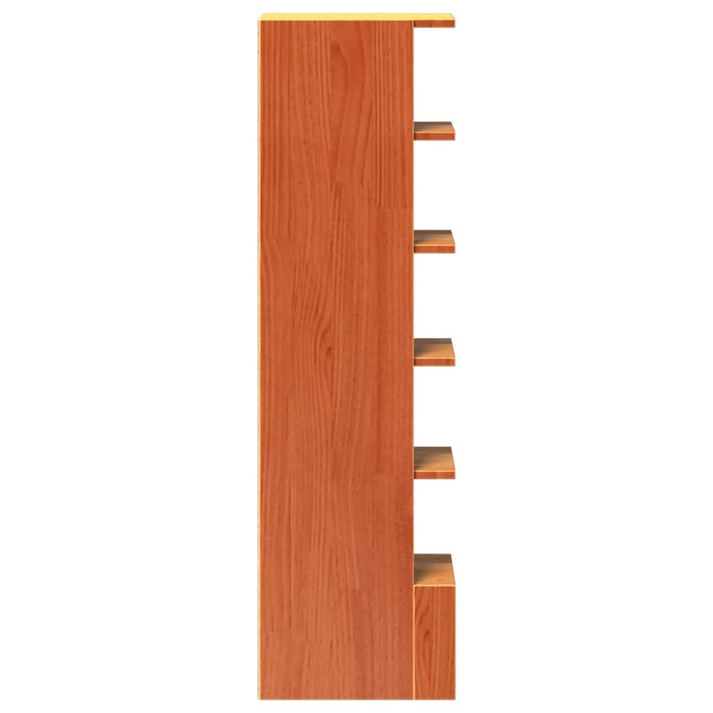vidaXL Sapateira 28x30x104 cm madeira de pinho maciça castanho cera