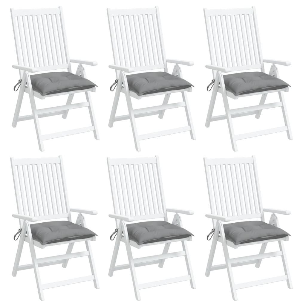 vidaXL Almofadões de cadeira 6 pcs 50x50x7 cm tecido oxford cinzento