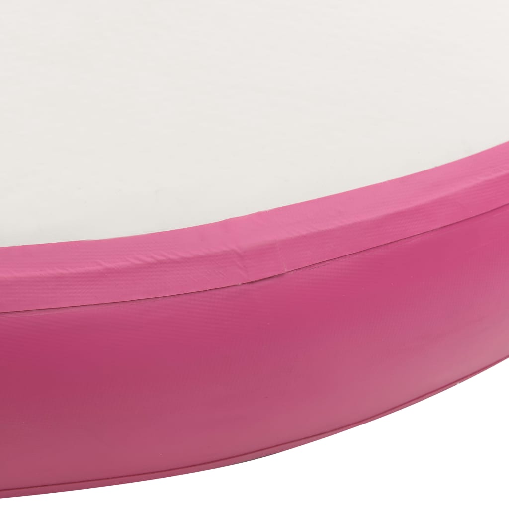 vidaXL Tapete de ginástica insuflável com bomba 100x100x10 cm PVC rosa