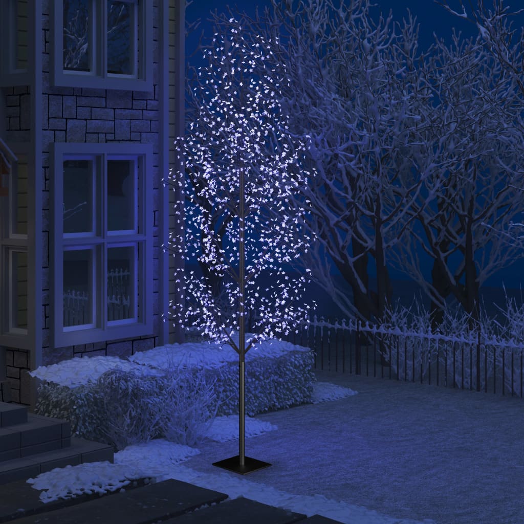 vidaXL Árvore de Natal 1200 luzes LED flor cerejeira luz azul 400 cm