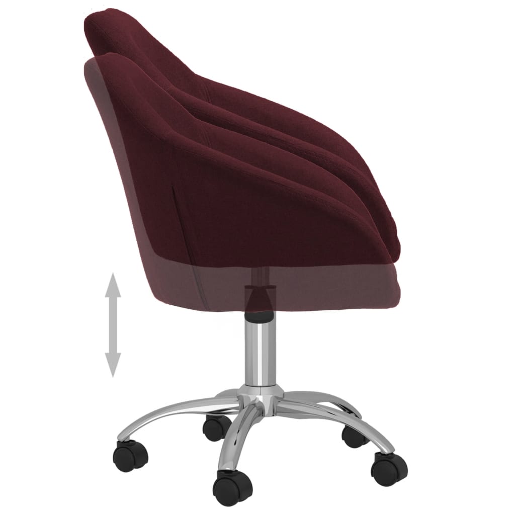 vidaXL Cadeira de escritório giratória tecido roxo