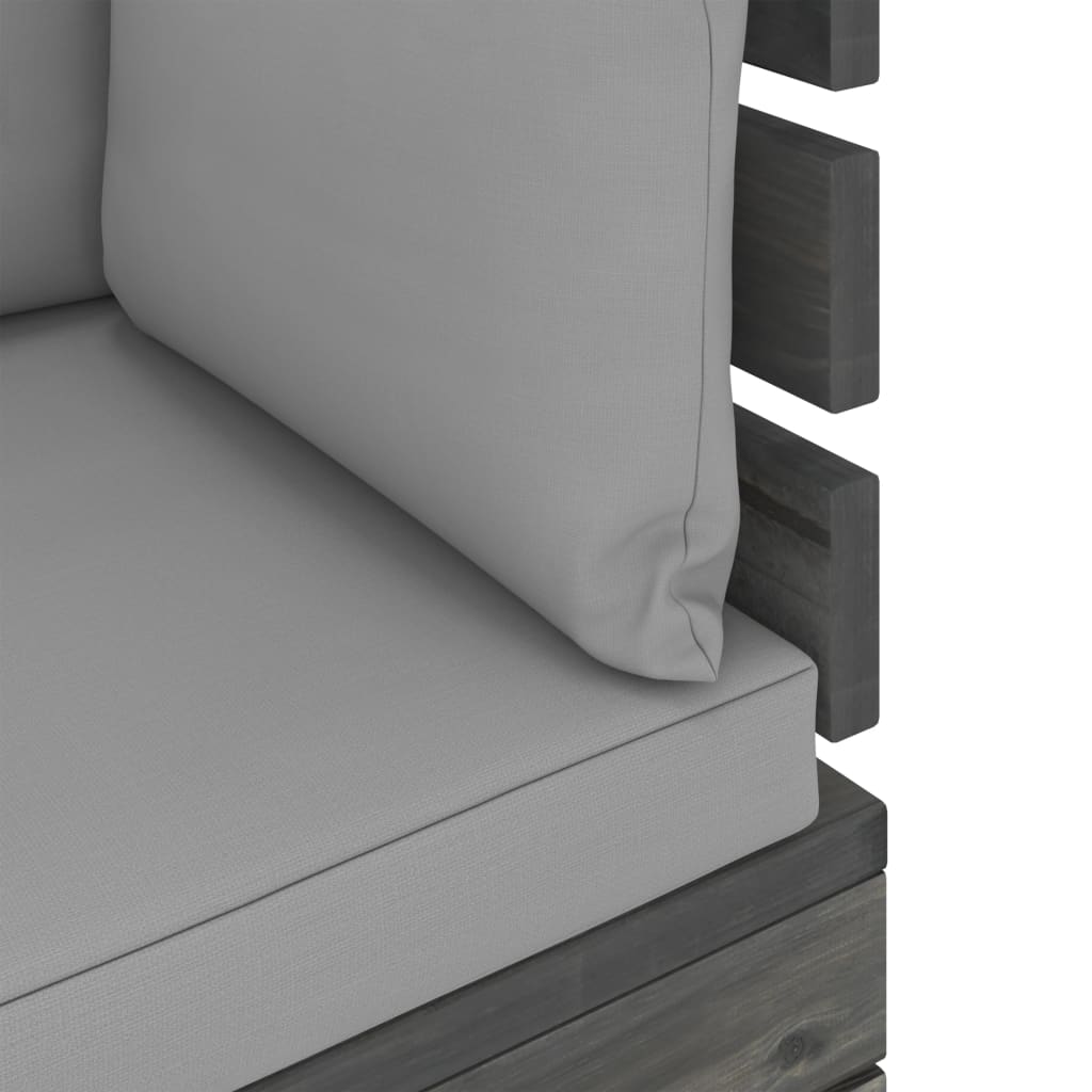 vidaXL 9 pcs conjunto lounge de paletes + almofadões madeira de pinho