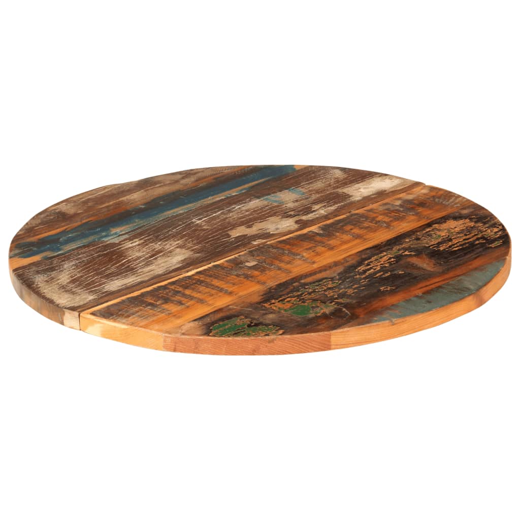 vidaXL Tampo de mesa redondo 60 cm 25-27 mm madeira recuperada maciça