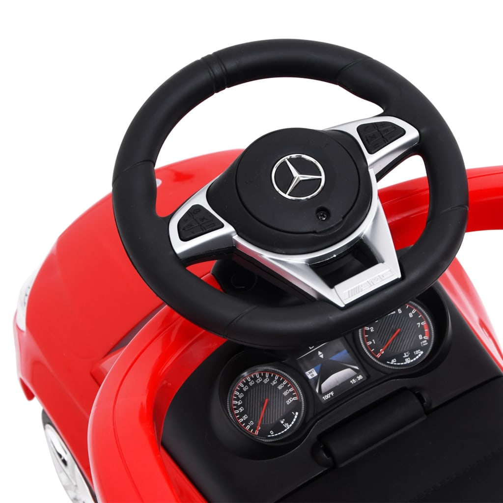 vidaXL Carro infantil de empurrar Mercedes-Benz C63 vermelho