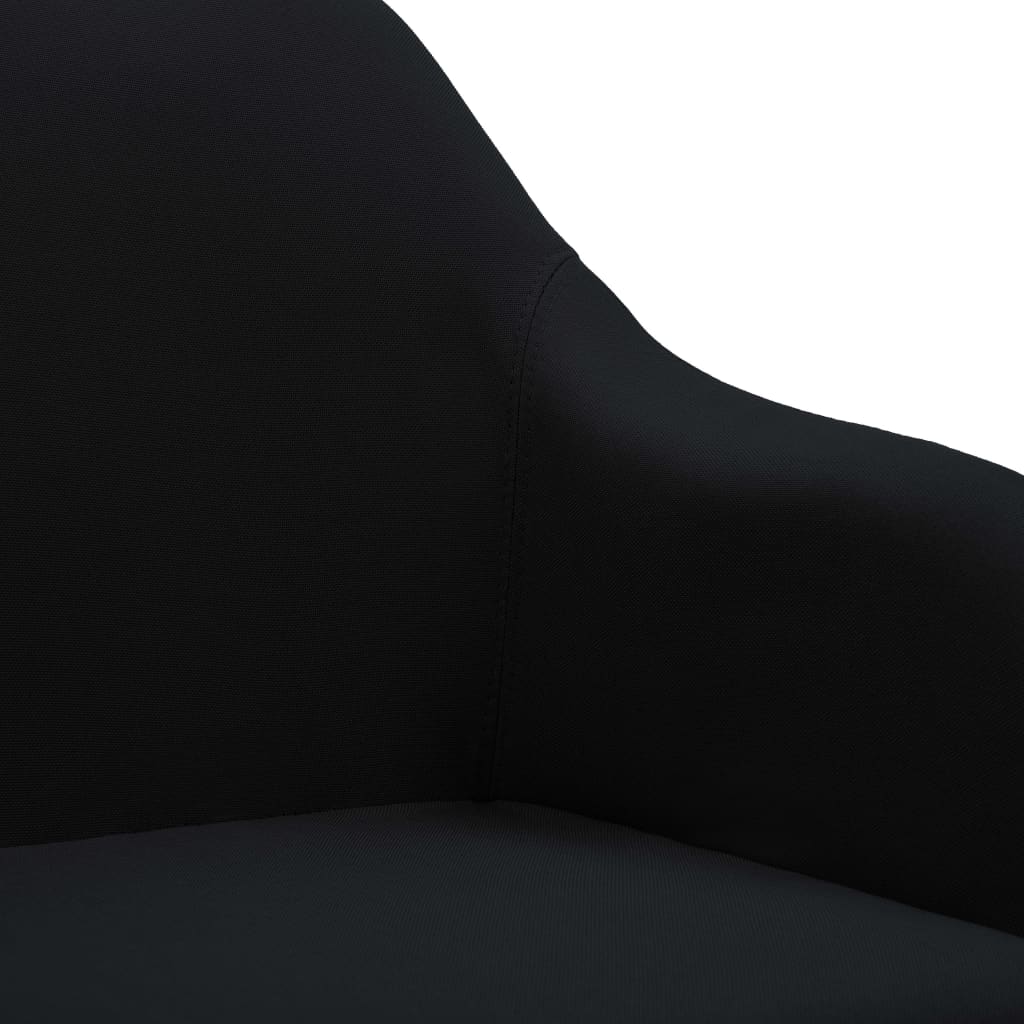 vidaXL Cadeira de jantar giratória tecido preto