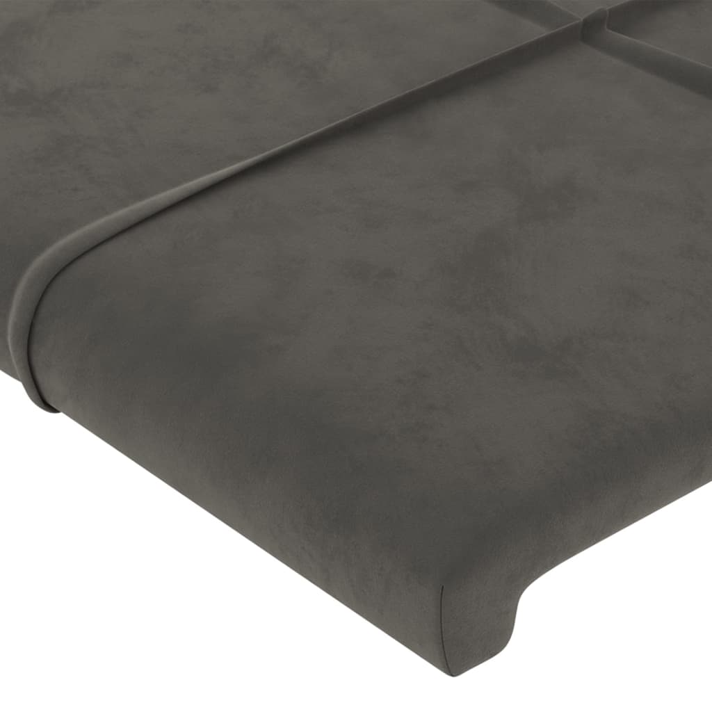 vidaXL Cabeceira cama c/ abas veludo 103x23x118/128 cm cinzento-escuro