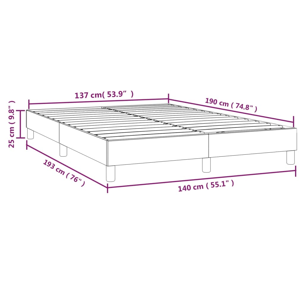 vidaXL Estrutura de cama com molas 140x190 cm tecido castanho-escuro