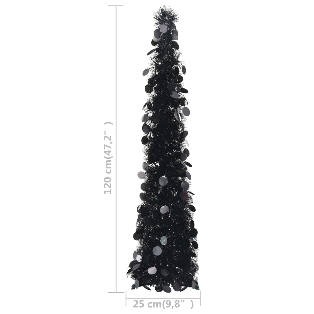 vidaXL Árvore de Natal pop-up artificial 120 cm PET preto