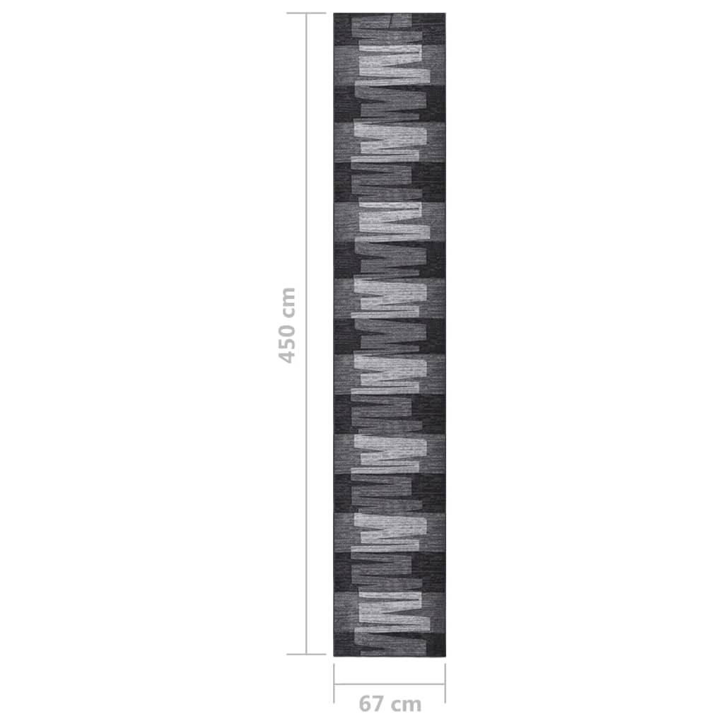 vidaXL Tapete/passadeira antiderrapante 67x450 cm antracite
