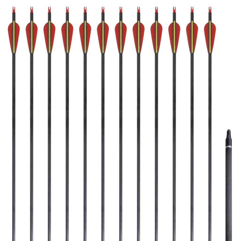 Flechas para arco recurvo padrão 12 pcs 30" 0,76 cm carbono