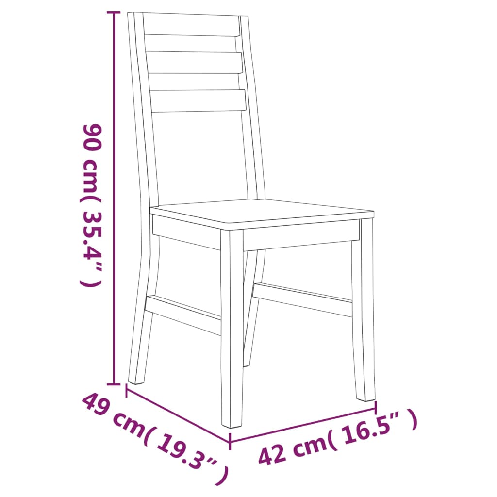 vidaXL Cadeiras de jantar 2 pcs madeira acácia maciça